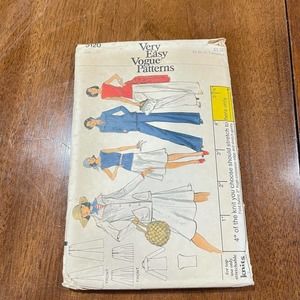 vintage vogue sewing pattern womens 10 jacket top skirt pant 9120 70s